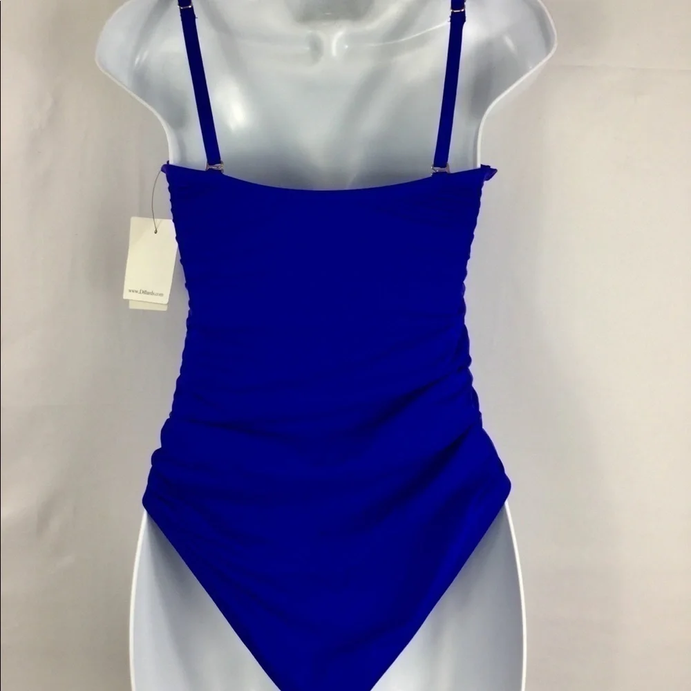 𝅺gibson Latimer Royal Blue Side Cinching One Piece Swimsuit Size XS NWT
